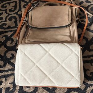 Elegant Tan and Cream Women's Bag